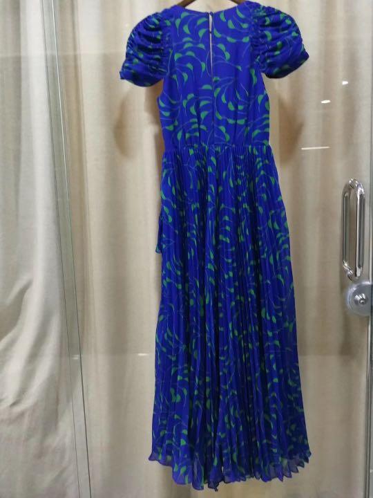 crescent printed chiffon midi dress