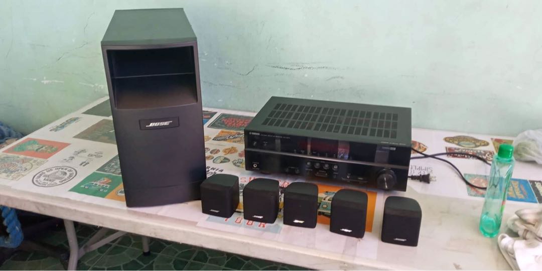 Bose home theater with yamaha amplifier 377, Audio, Soundbars, Speakers