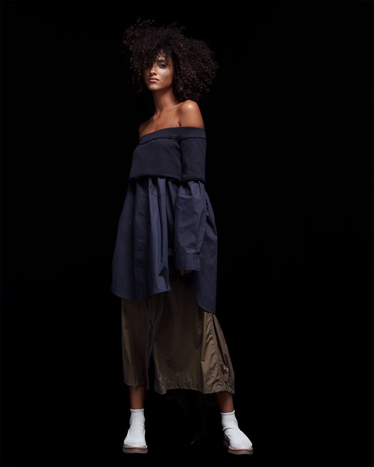 black off shoulder shirt dress