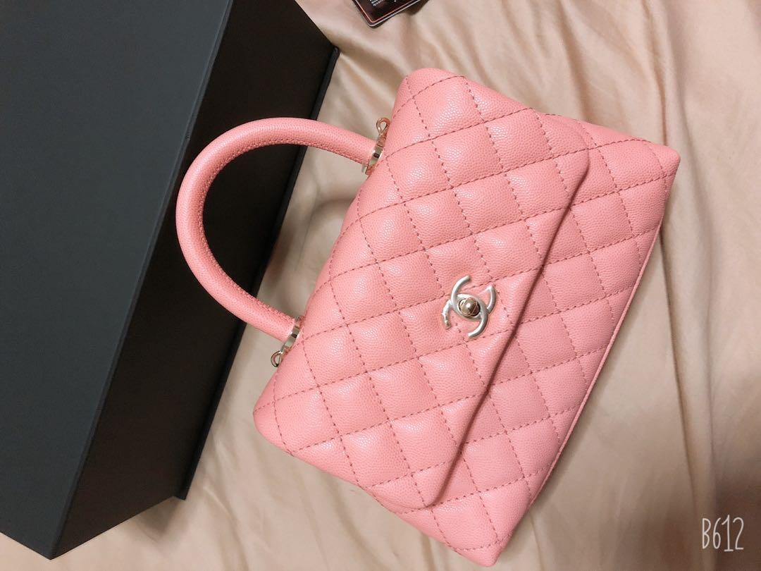 Chanel 19p Mini Coco Handle In Coral Pink Women S Fashion Bags Wallets Cross Body Bags On Carousell