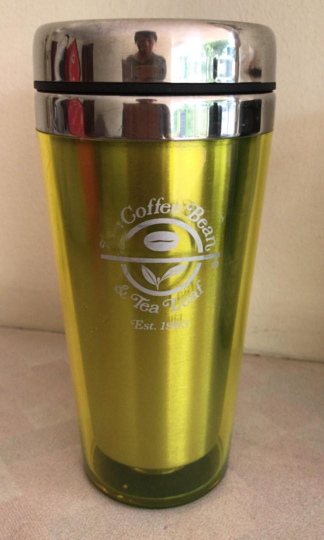 Coffee bean and tea leaf CBTL tumbler in green, Furniture & Home Living