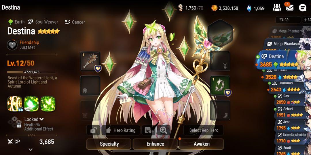 Early Game Epic Seven Account With Ken Bellona And Destina Toys Games Video Gaming Video Games On Carousell