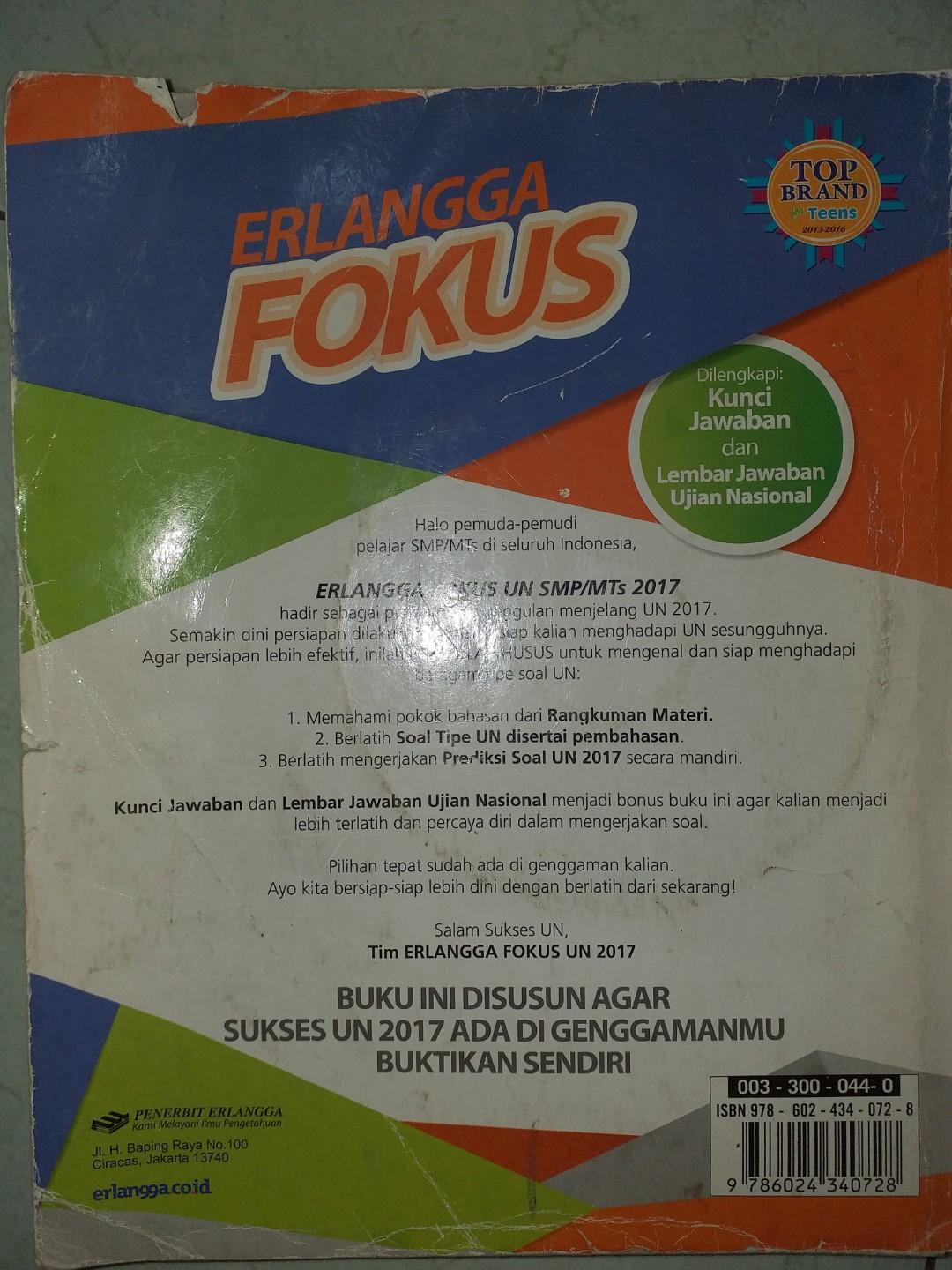 Download Kunci Jawaban Fokus Un Erlangga 2017 Smp Images