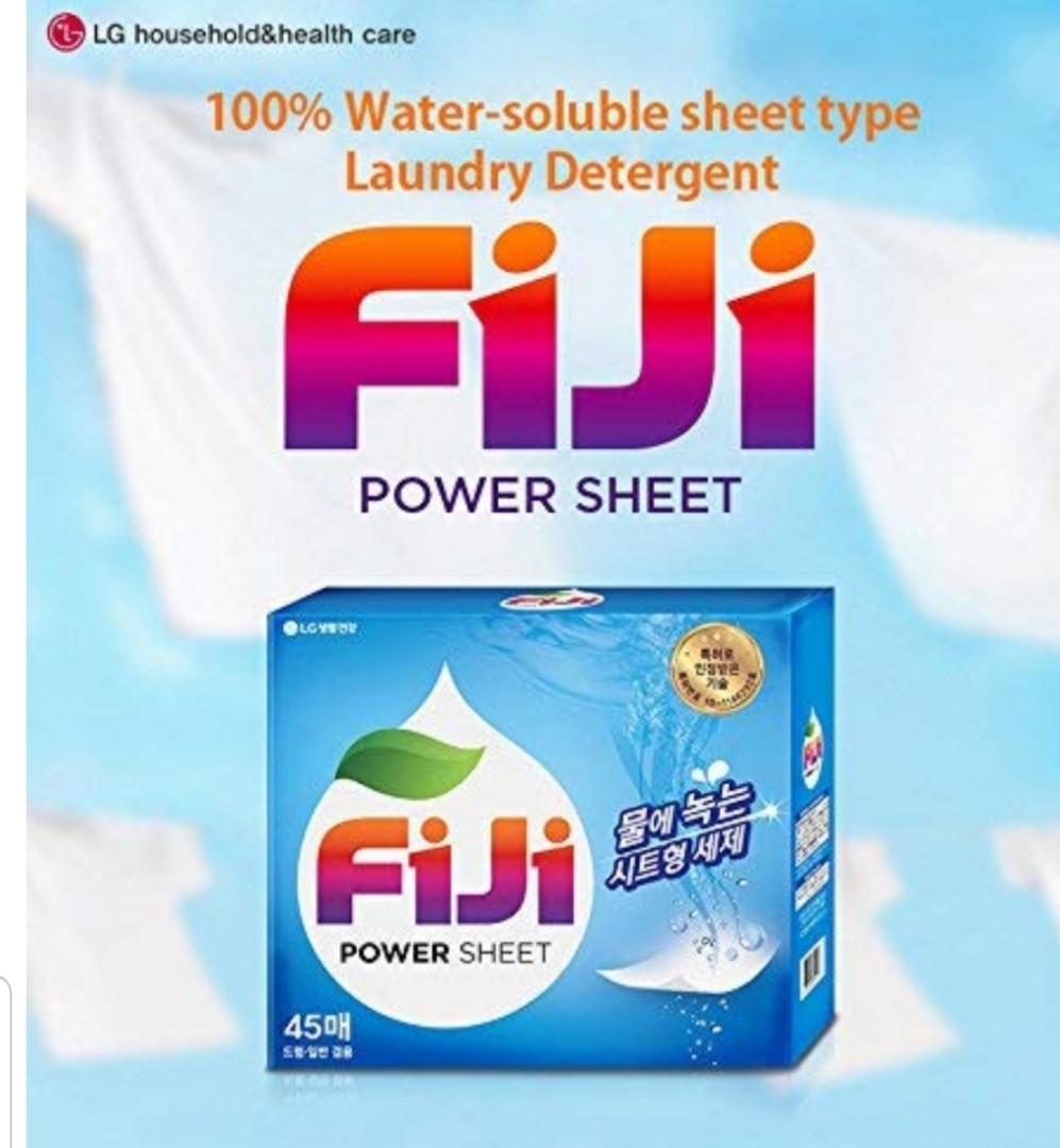 FIJI Power Sheet Travel Laundry Detergent Sheets 1pack, 45 count, Home Appliances, Cleaning