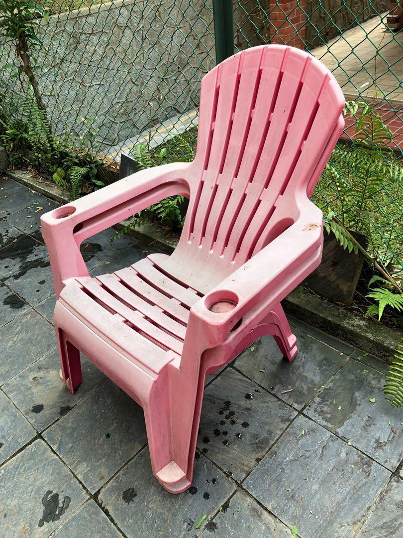 Pink plastic adirondack shop chairs