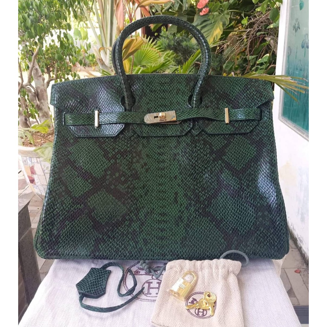 Hermes Birkin Snake Skin Made in france, Fesyen Wanita, Tas