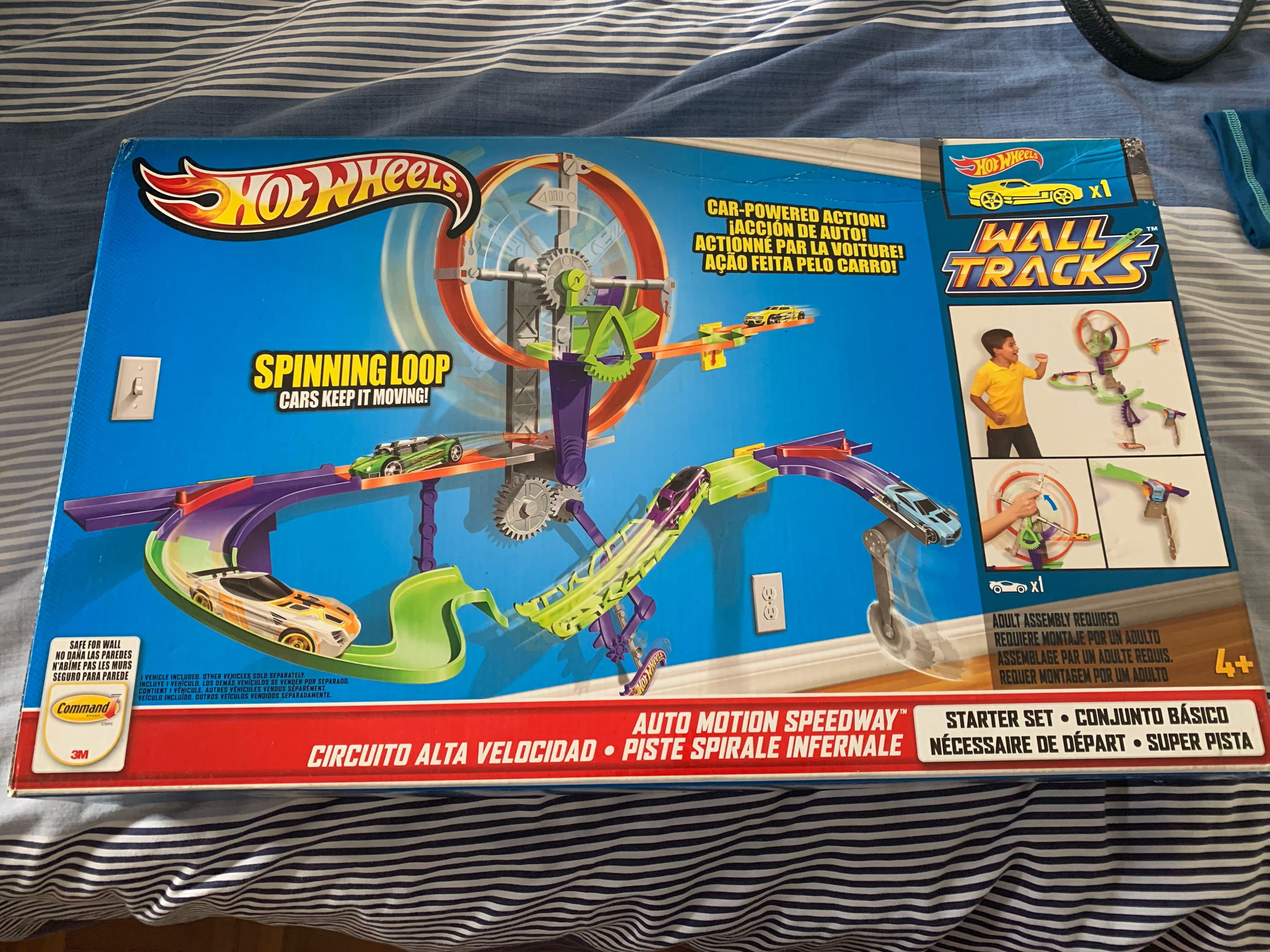 hot wheels spinning loop wall track