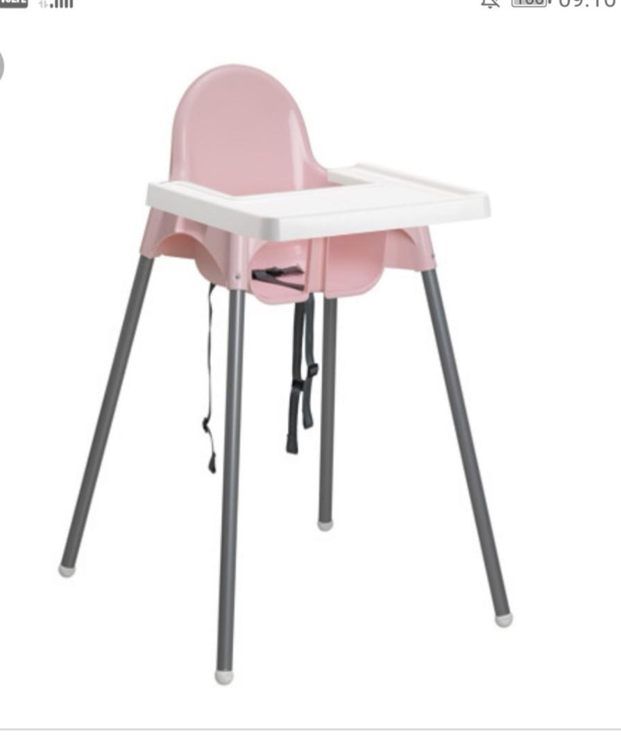 ikea high chair pink