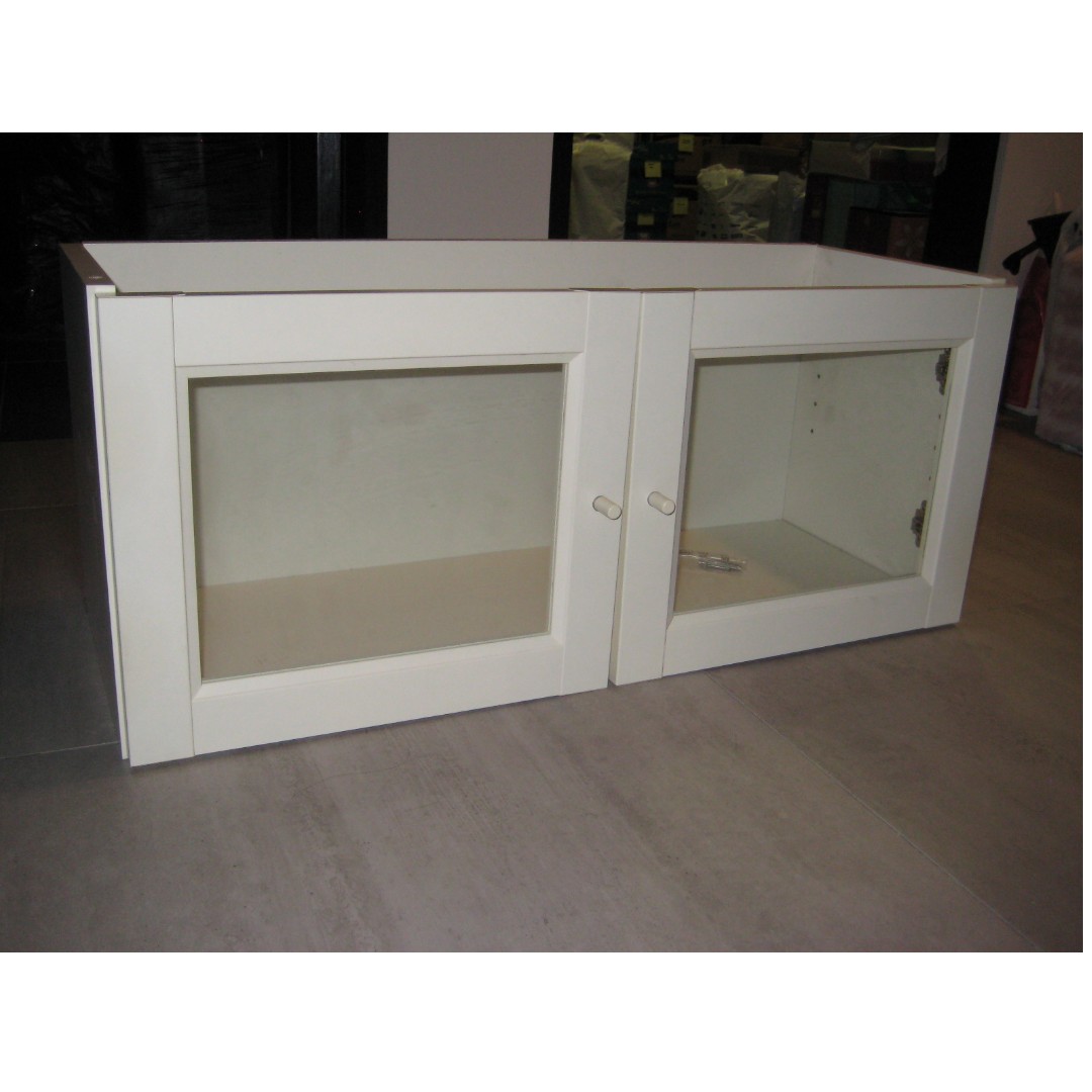 Ikea Billy Bookcase Extension Unit White W Glass Doors Furniture