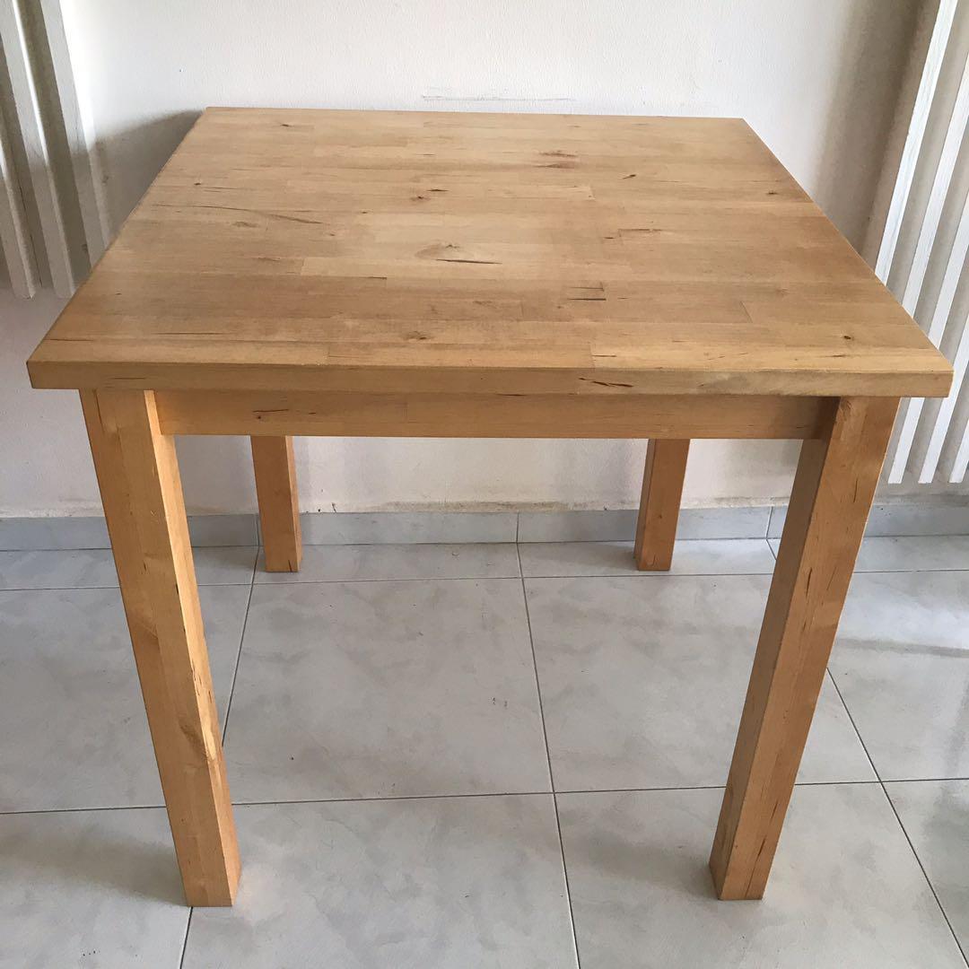 Ikea Square Wooden Table Furniture Tables Chairs On Carousell