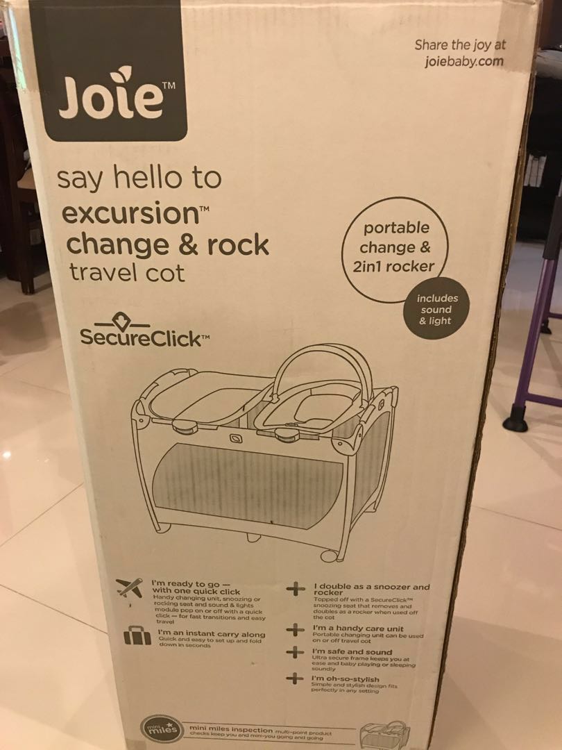 joie excursion change and rock travel cot