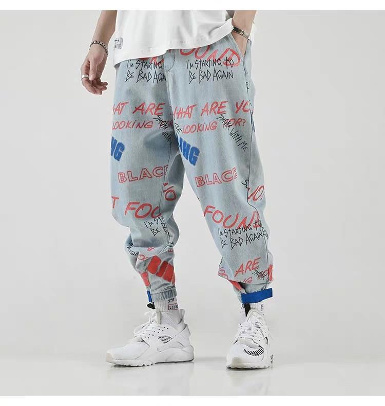 Mens Graffiti Design Jeans Men S Fashion Clothes Bottoms On Carousell