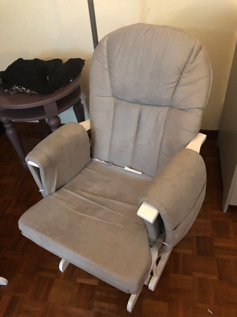 glider nursing chair and footrest