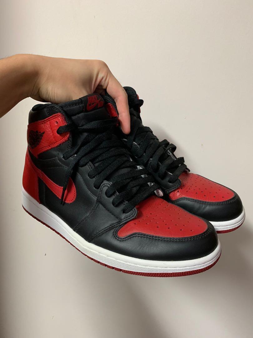Nike Air Jordan 1 Banned Bred Men s Fashion Footwear Sneakers on Carousell