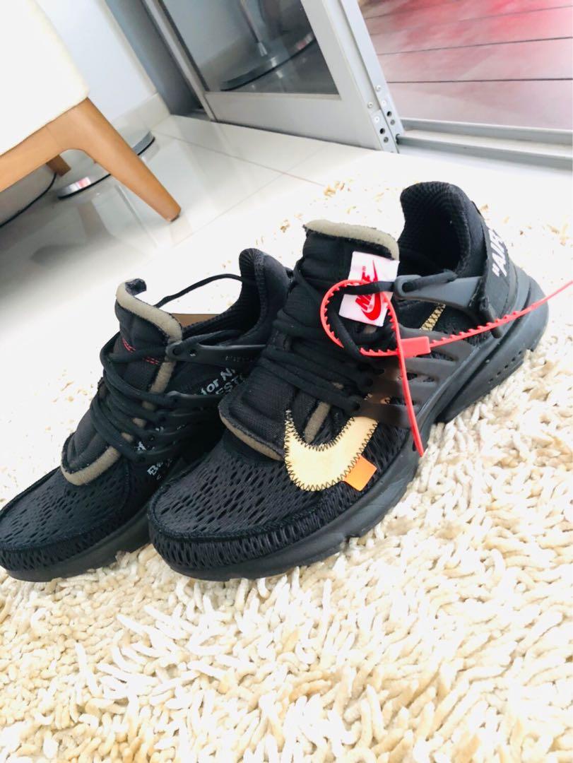 Off White X Nike Presto Black Men S Fashion Footwear Sneakers On Carousell