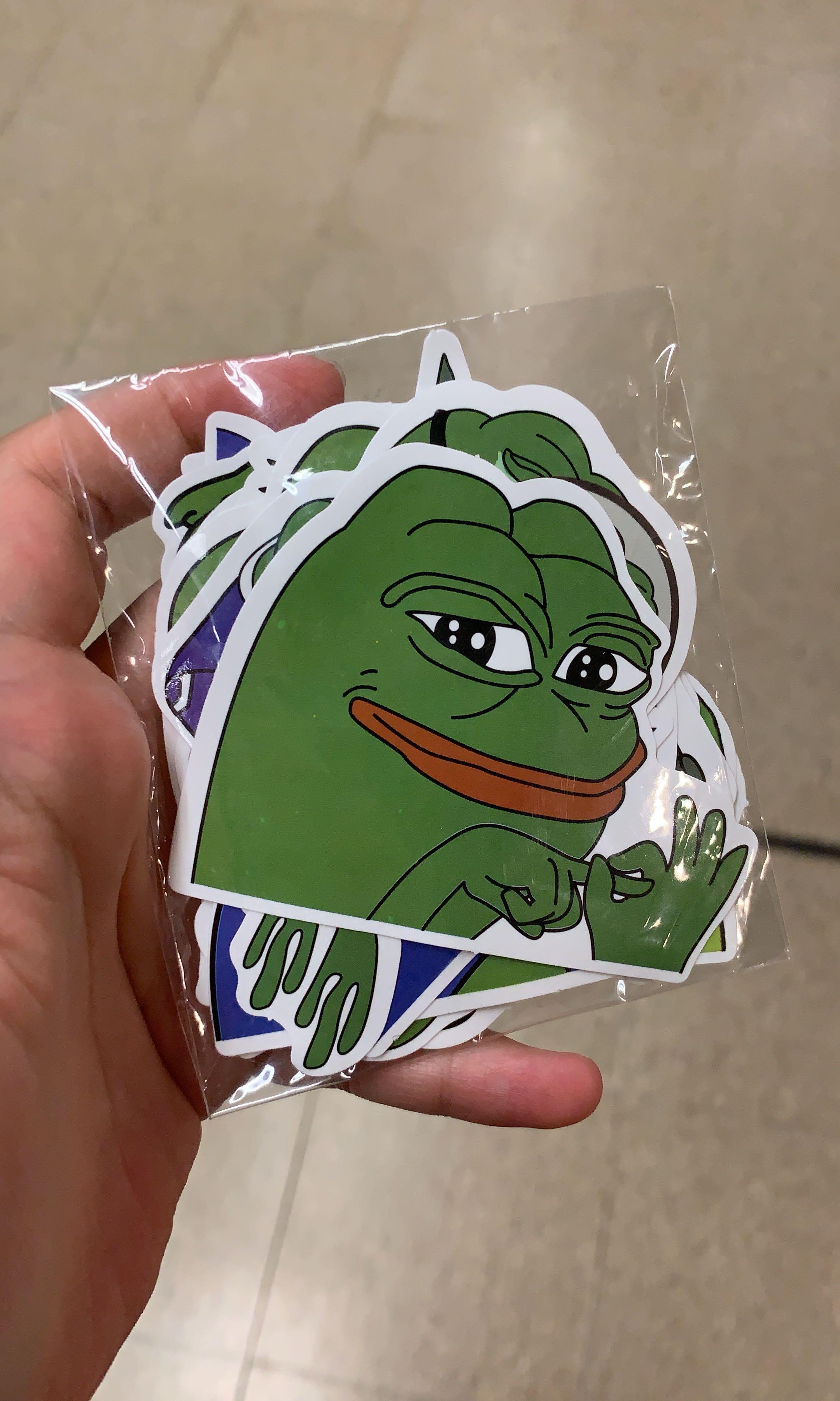 Pepe frog stickers 悲傷蛙貼紙行李貼手帳貼電腦貼Pepe the frog, 興趣及遊戲, 手作＆自家設計, 文具-  Carousell