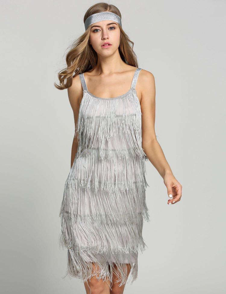 Silver gatsby dress top