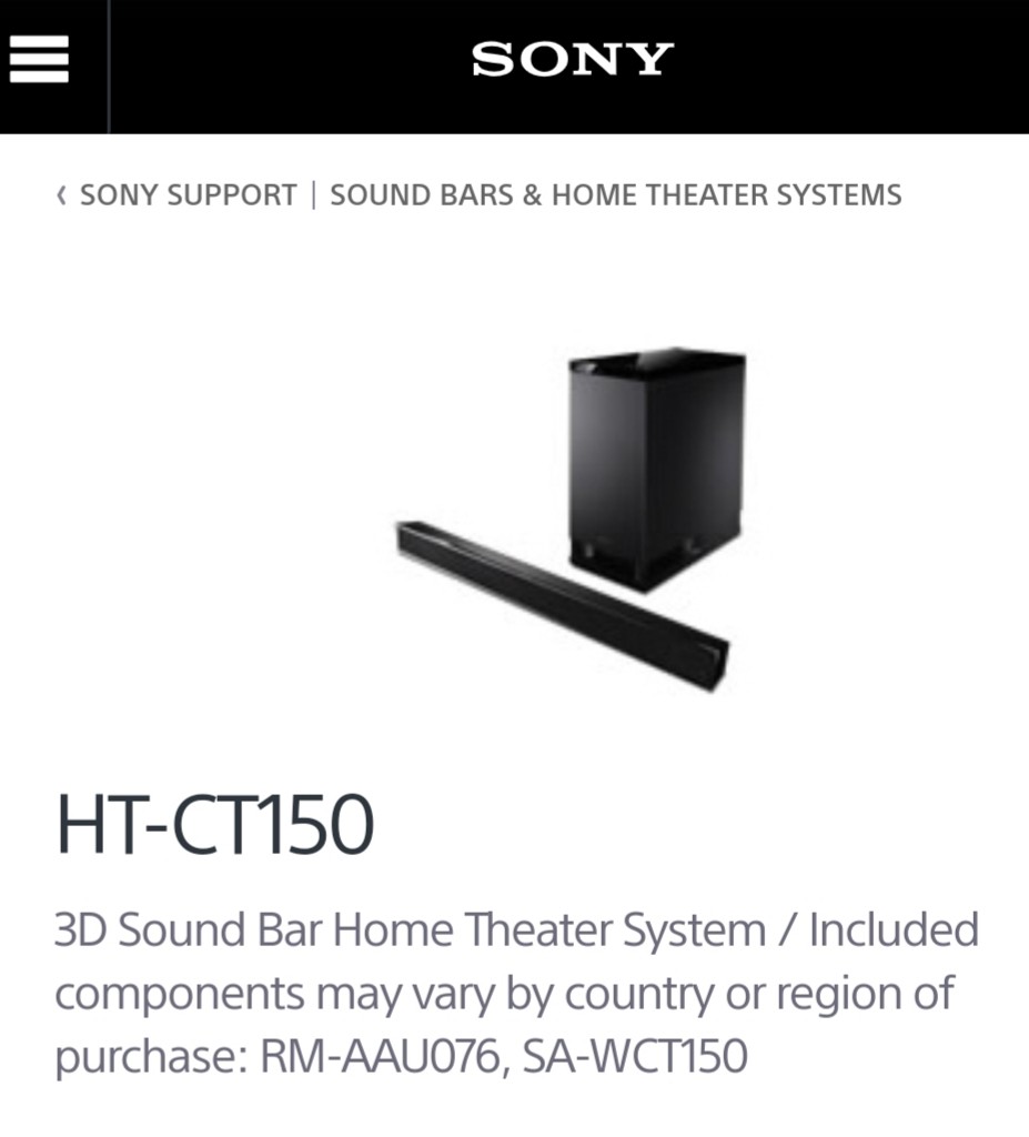 Sony soundbar hot sale ct150