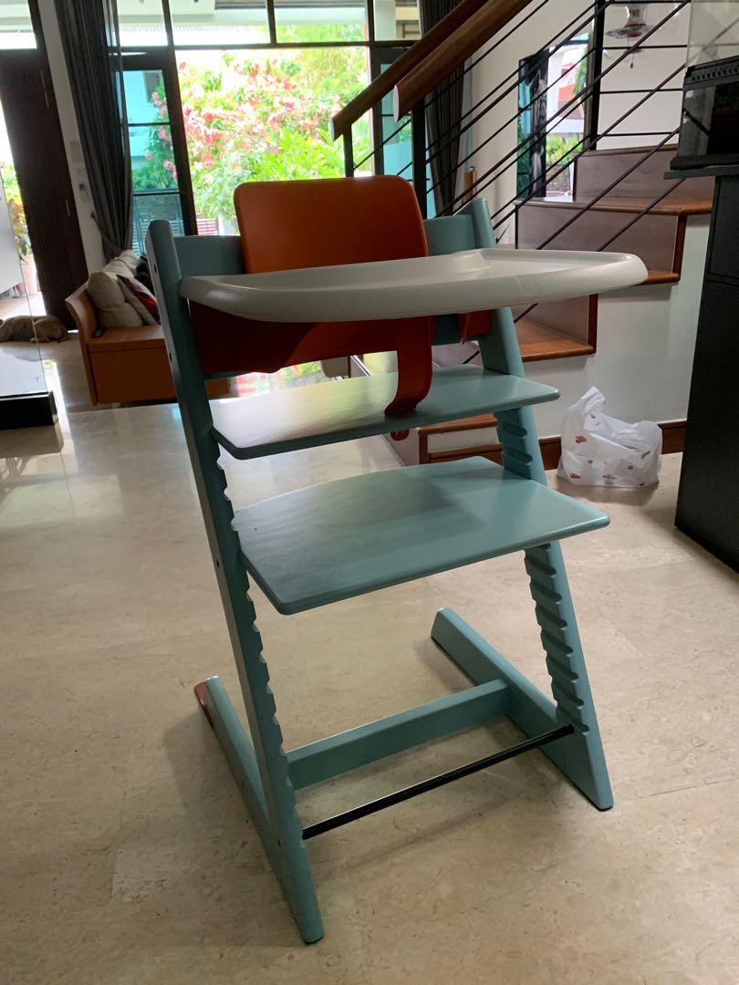 Stokke Tripp Trapp Chair Blue Full Set Furniture Tables Chairs On Carousell