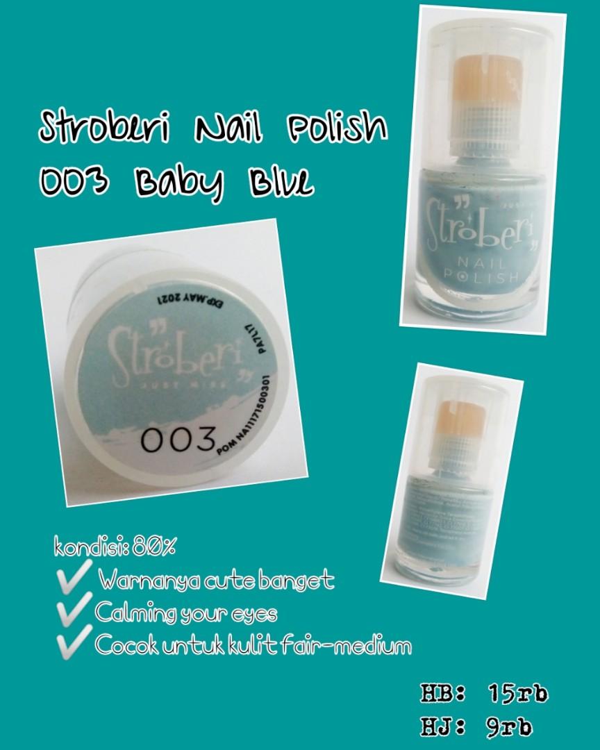 Stroberi Nail Polish Baby Blue Health Beauty Perfumes Nail Care Others On Carousell