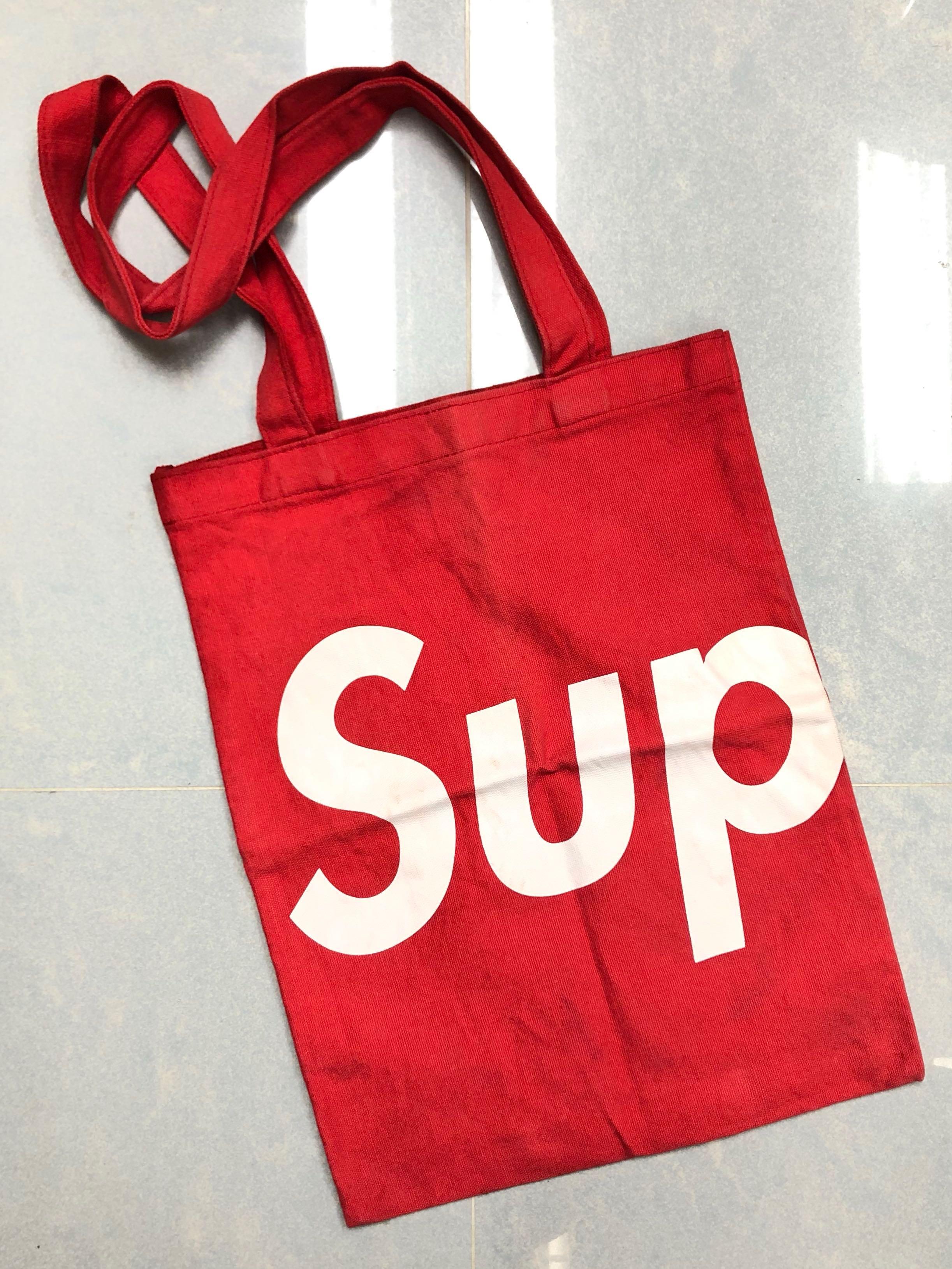 supreme red tote bag
