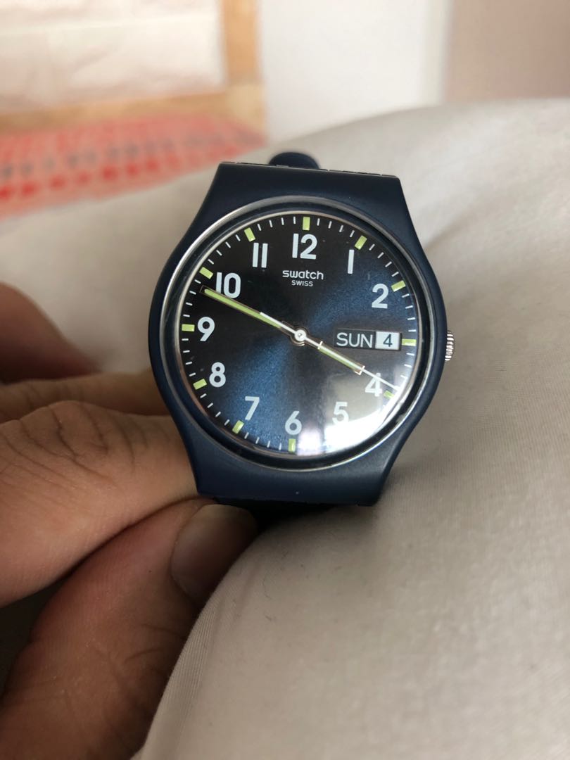 Swatch watch Gn718 Navy blue Luxury Watches on Carousell