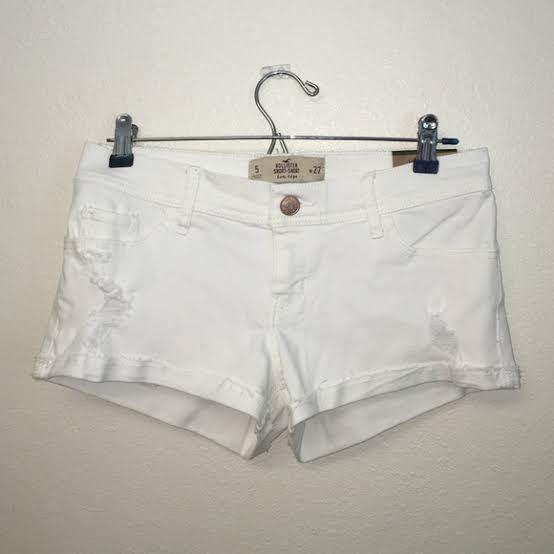 Hollister white denim shorts Clearance