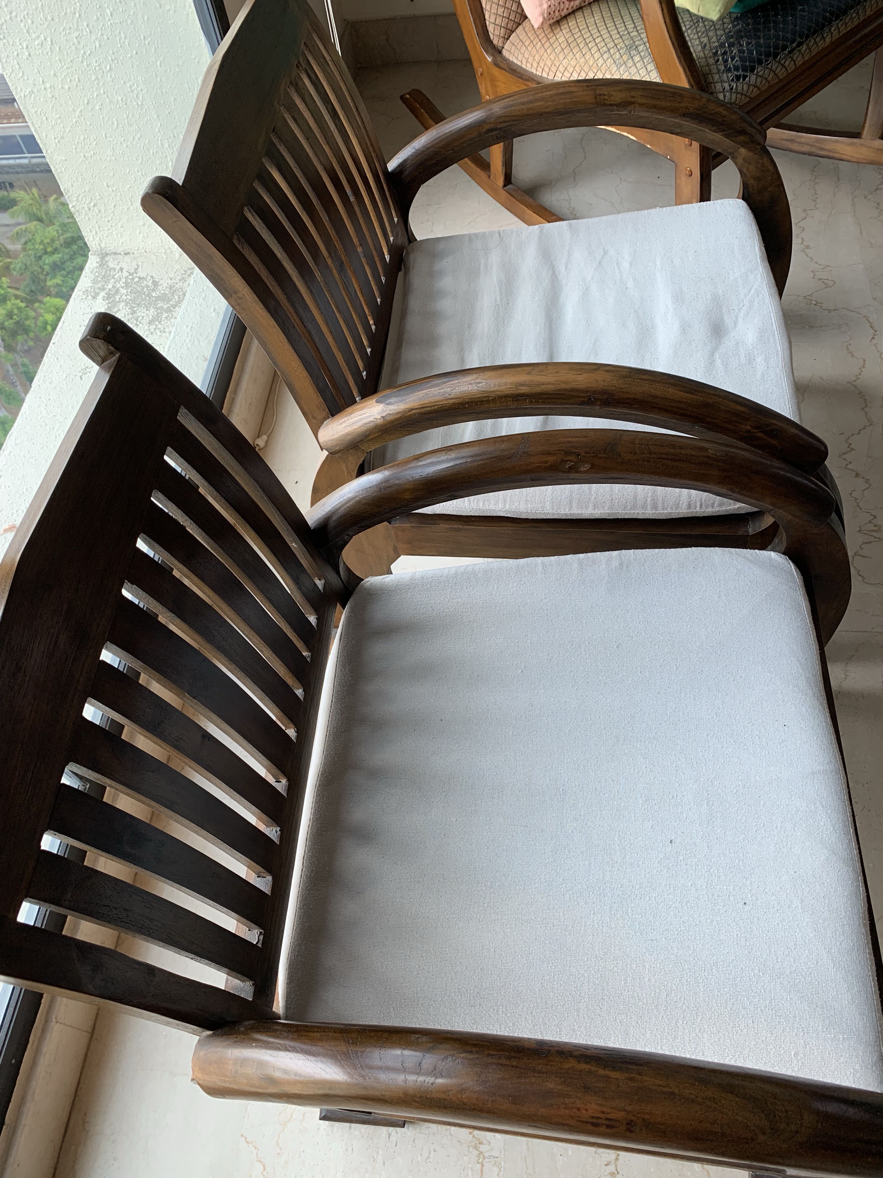 Teakwood Love Seat 2 Chairs And Coffee Table Furniture