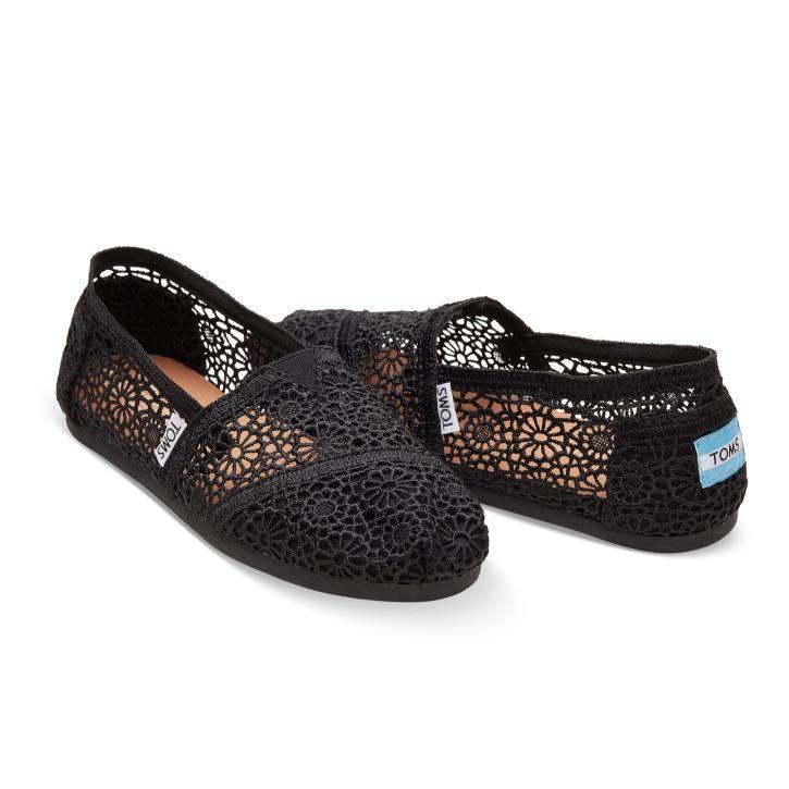 Toms black crochet women's classics cheap