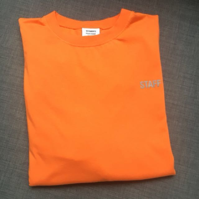 Vetements orange tee ss18 Men s Fashion Tops Sets Tshirts Polo Shirts on Carousell