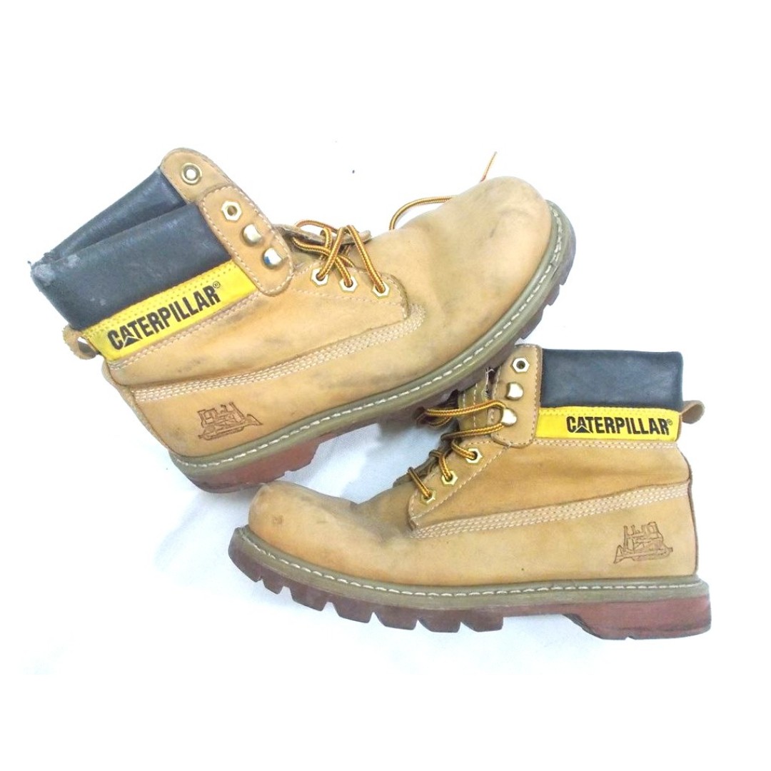 Vintage Rare CAT By Caterpillar Walking Machine Leather Boots Shoes