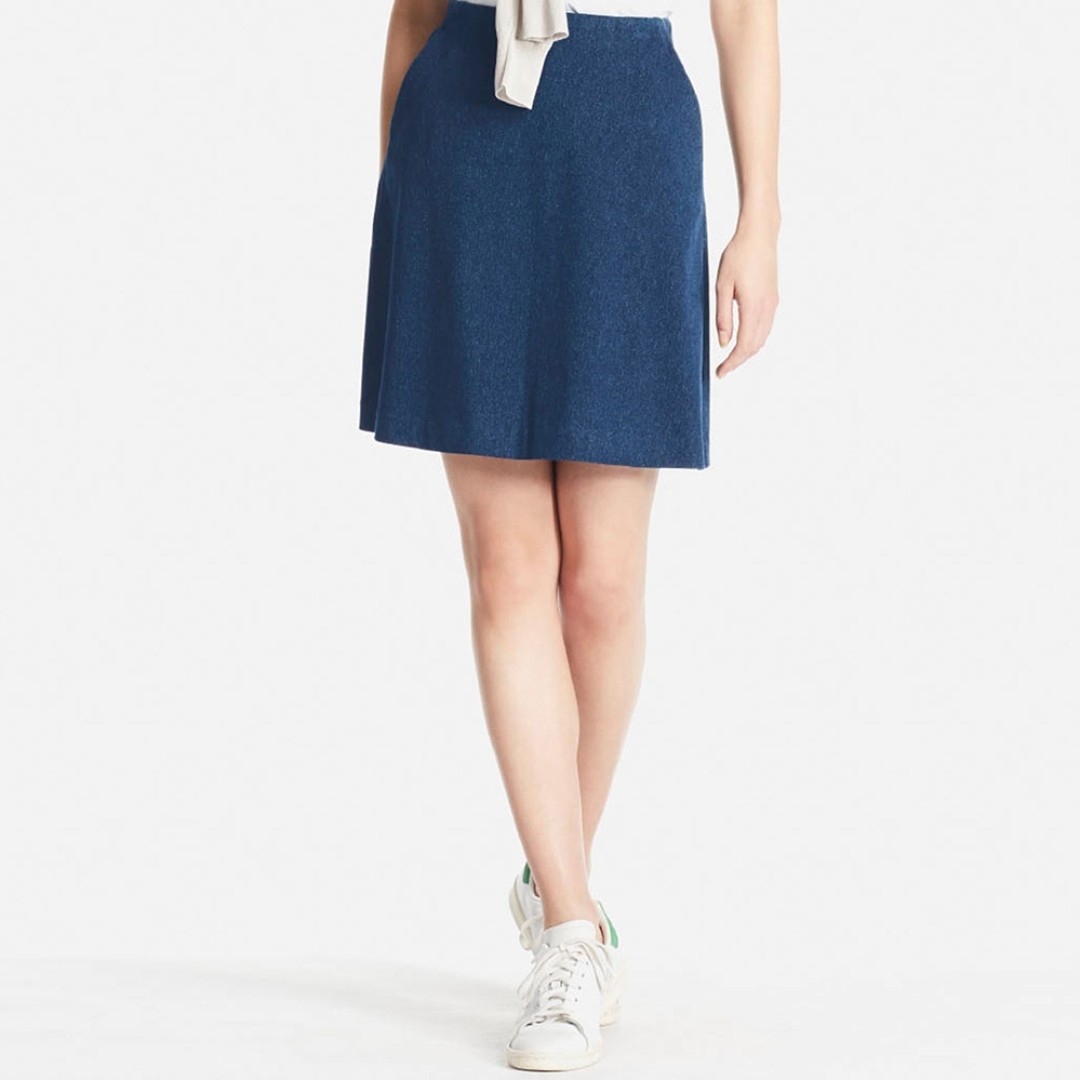 high waisted flare mini skirt