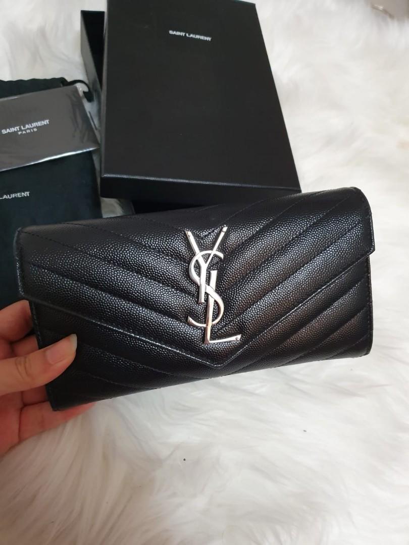 Saint laurent on sale monogram flap wallet