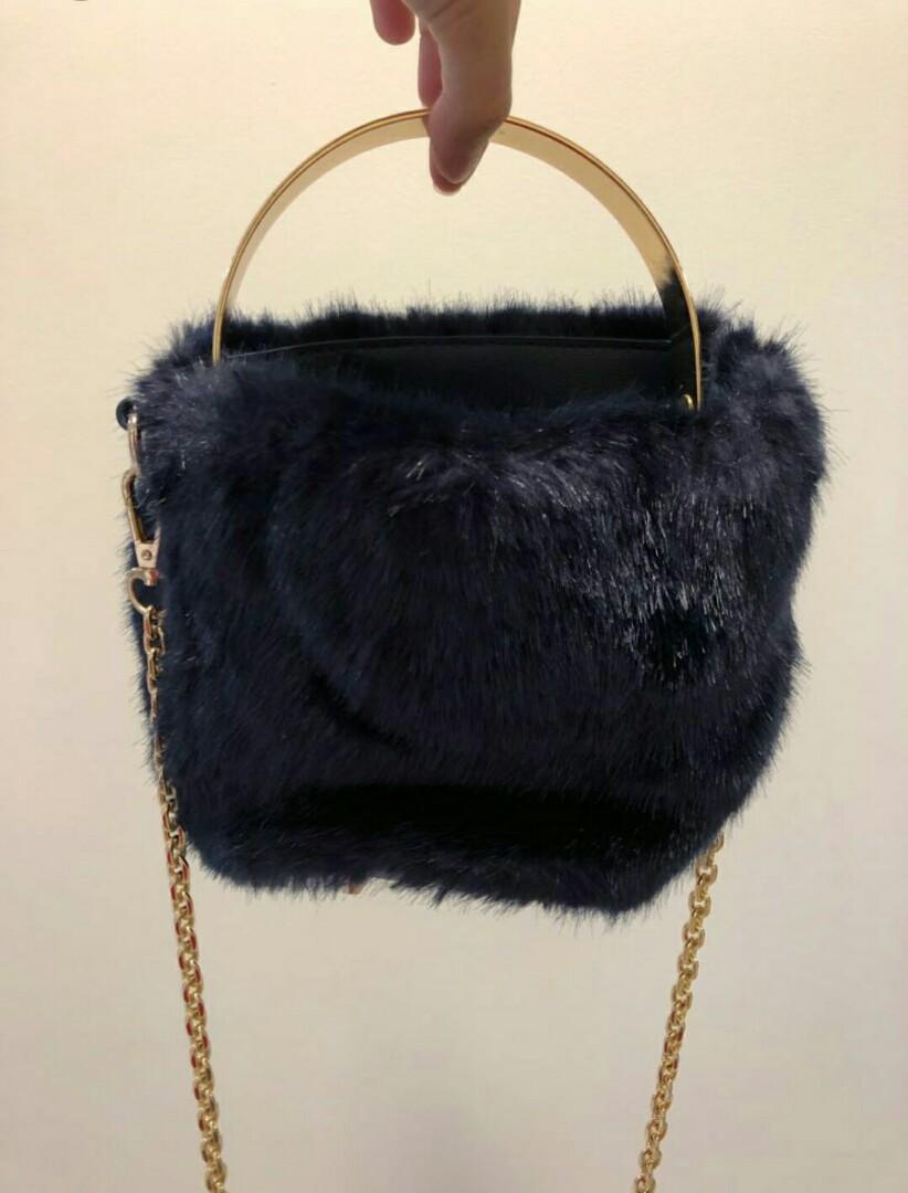 zara fur bag