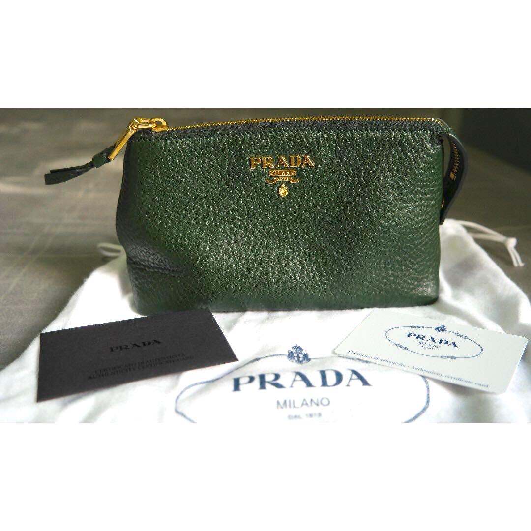 prada leather cosmetic pouch
