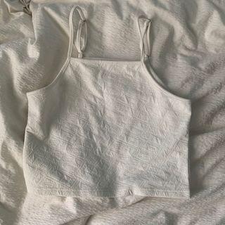 high neck white crop