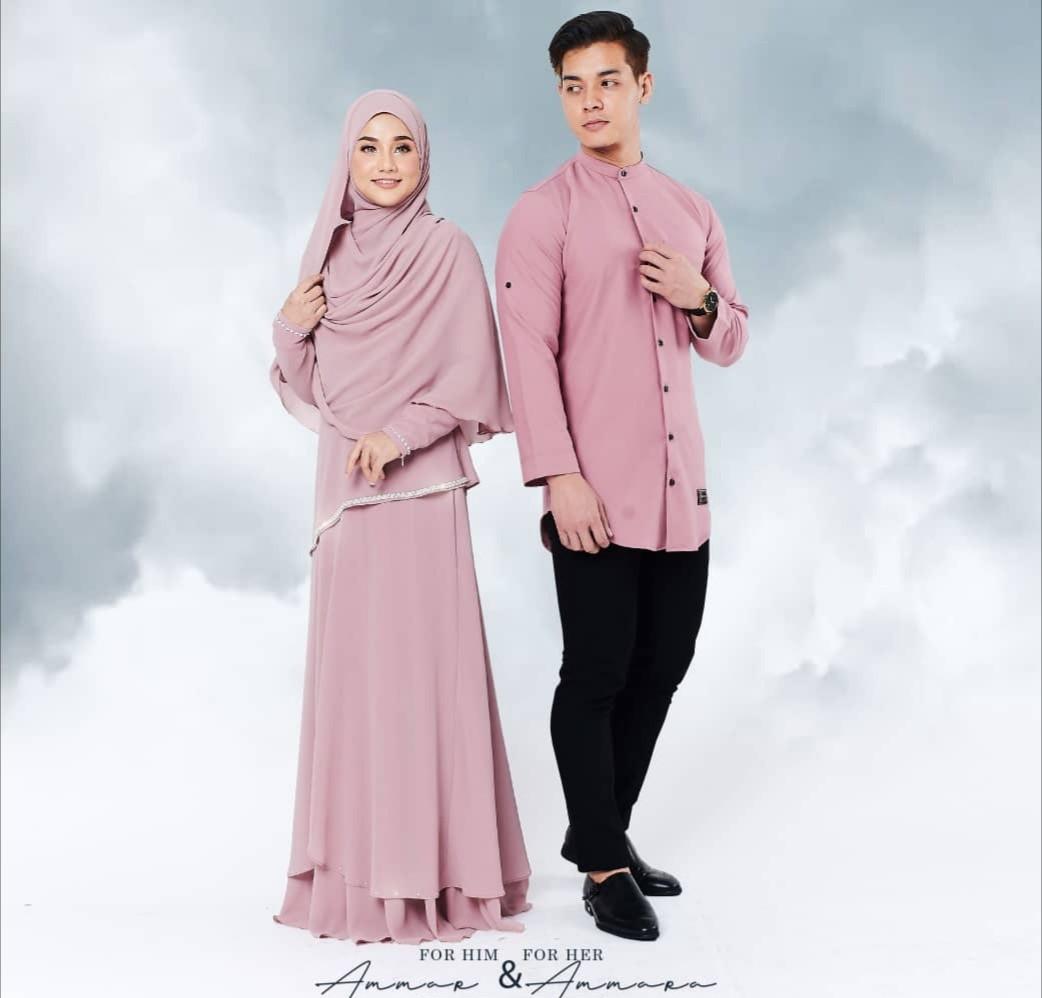 2019 Couple Set Jubah Kurta Rosemary Women S Fashion Muslimah Fashion Baju Kurung Sets On Carousell