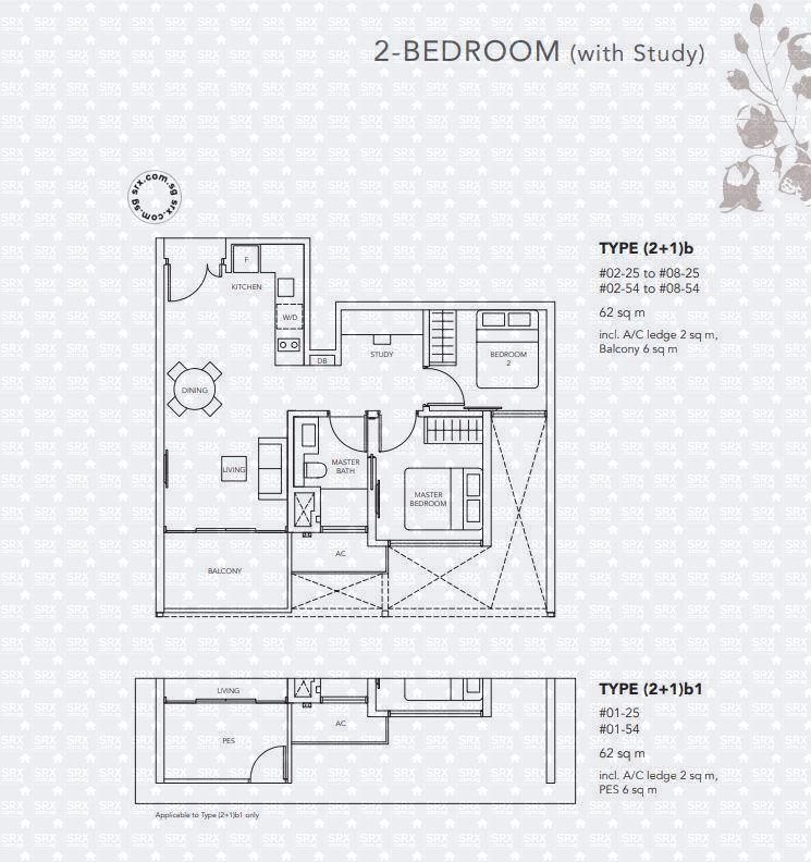 2-Bedroom (with Study)63226190047106111