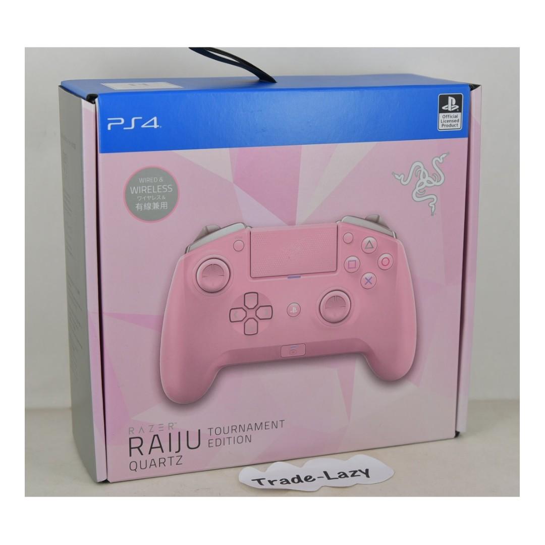 全新PC/ PS4 Razer Raiju Tournament Edition 電競無線/ 有線手掣Quartz Pink (行貨)  e-Sport Gaming Controller Pad 控制器粉紅色, 電子遊戲, 遊戲機配件, 手掣-