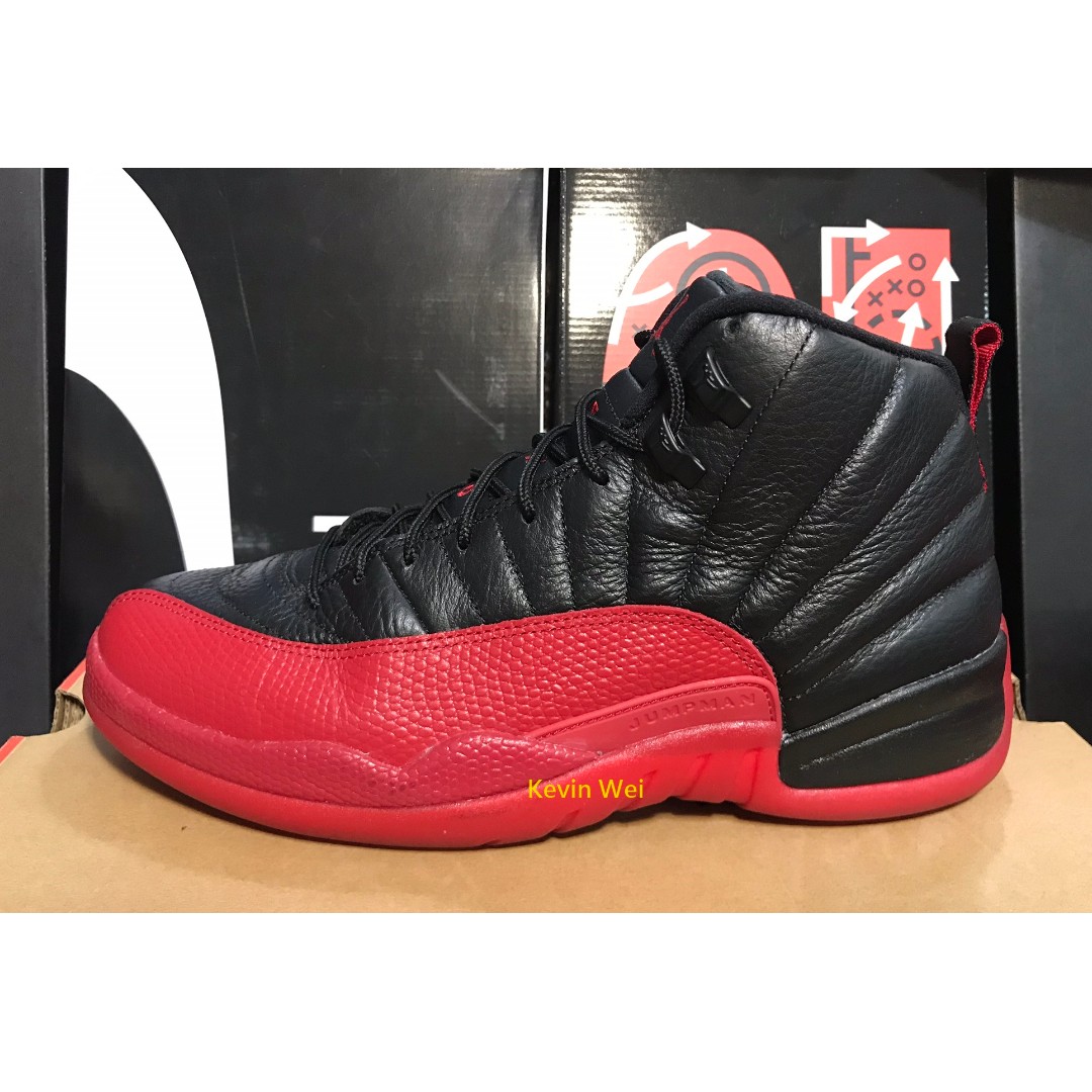 Air Jordan 12 Retro Flu Game 黑紅 130690-002 籃球鞋 US10