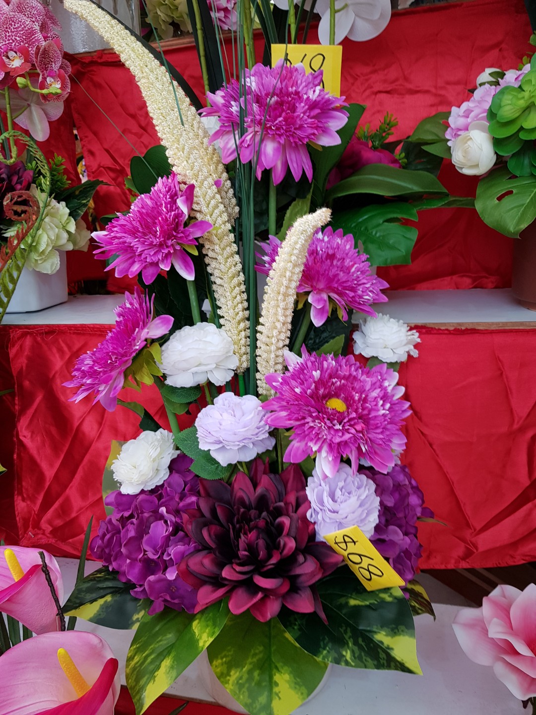 Artificial Flower Arrangement For Hari Raya, Furniture & Home Living