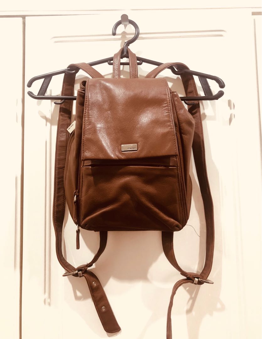 SALE Authentic Perlina New York Brown Leather Backpack Petite