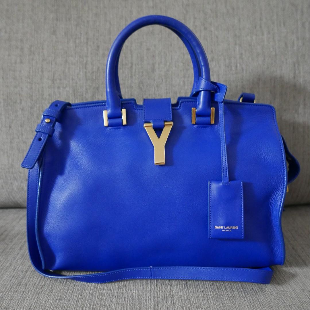 YSL Cabas Small in Smooth Leather Blue - Selectionne PH