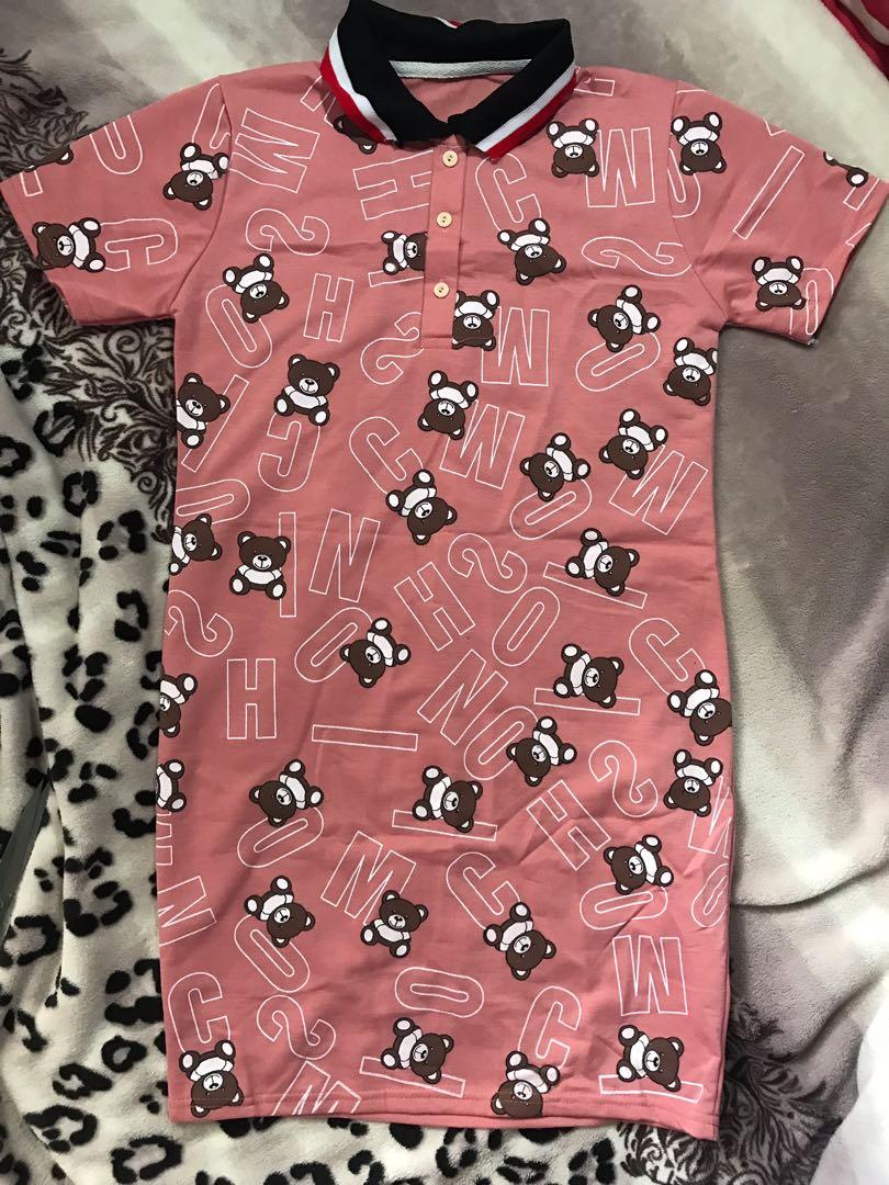 dusty pink t shirt dress