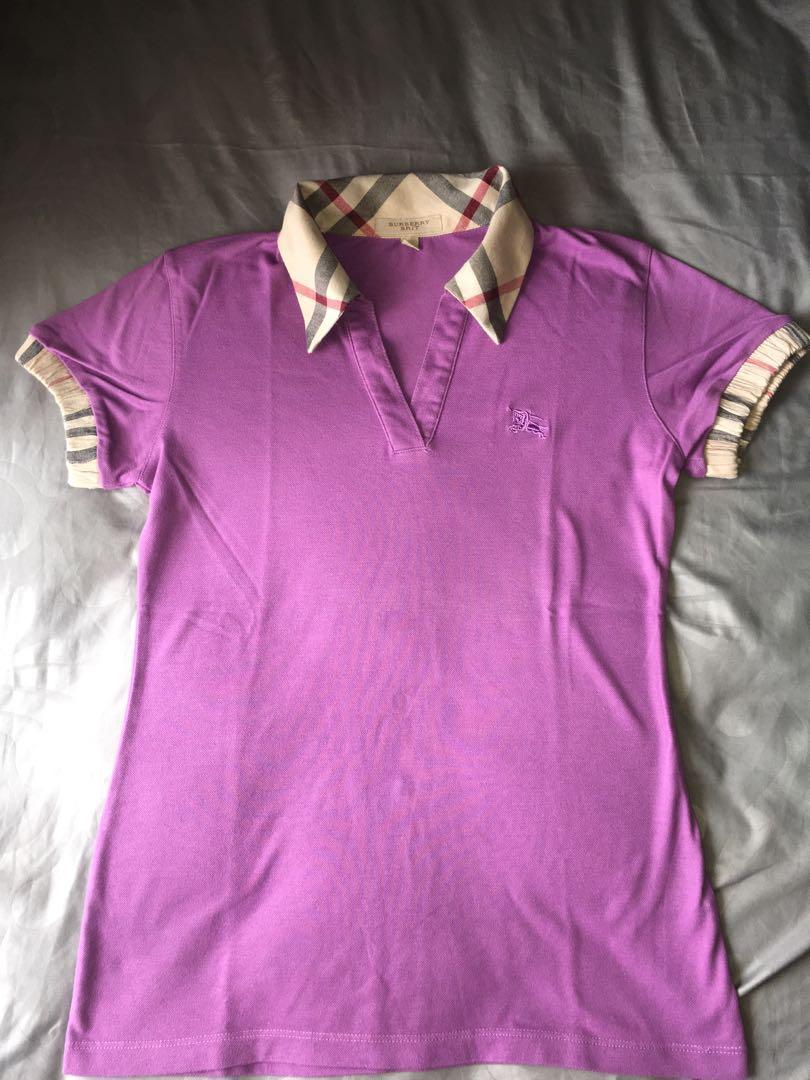 burberry polo shirt womens purple