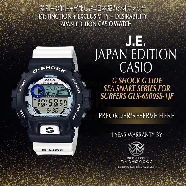 Casio Japan Edition G Shock Black White G Lide Sea Snake Series Glx 6900ss 1jf Men S Fashion Watches On Carousell