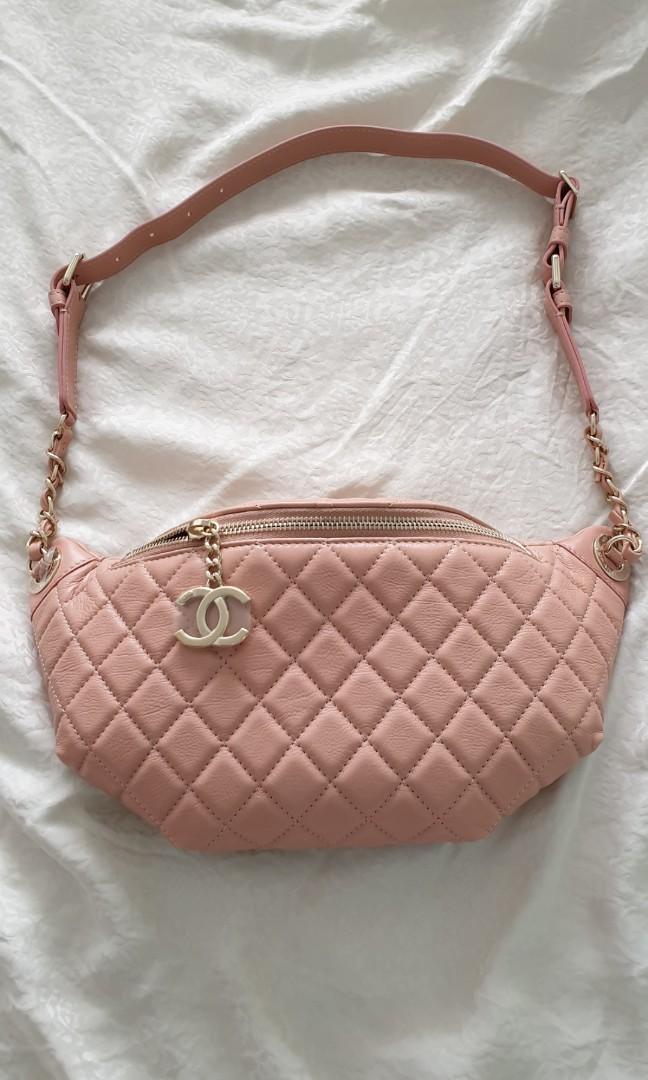 chanel pink waist bag