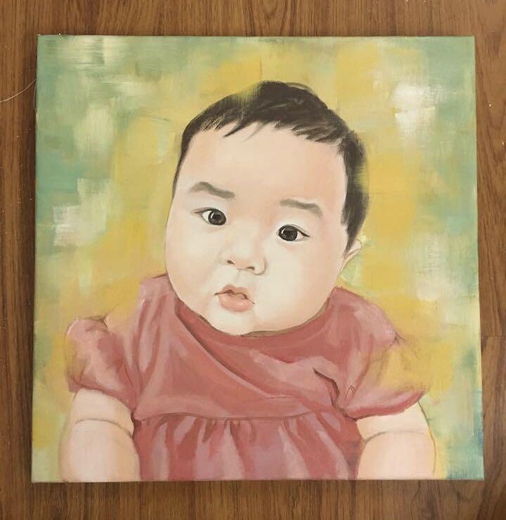 Custom Baby Portrait Painting Children Portrait Family Portrait