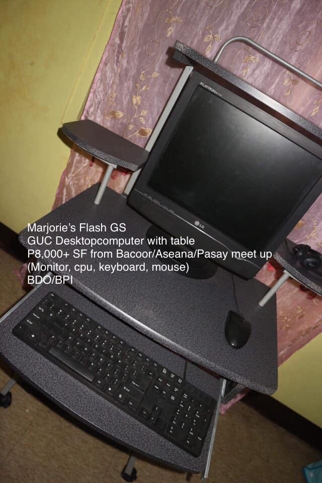 Desktop Computer with table (Category: Desktops) located in Bacoor. Submitted by mmsibshoppe (Listing ID 227734800, Image 1). Description: .