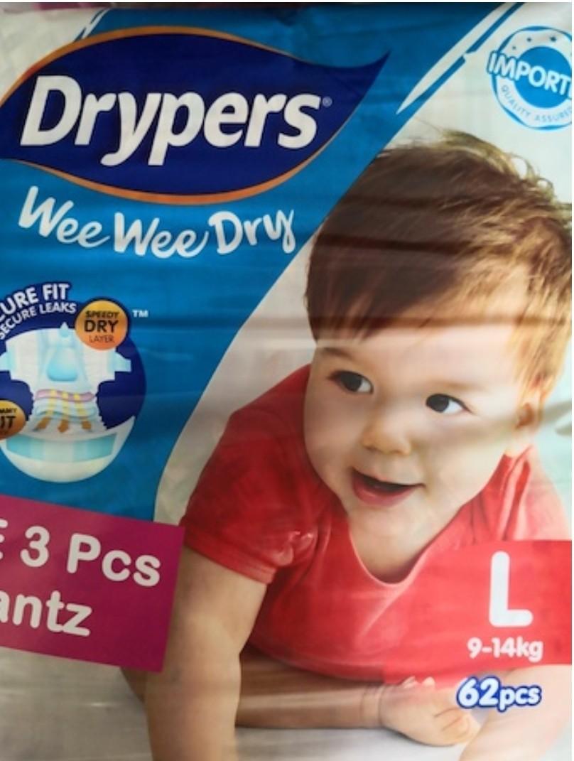 pampers drypers size l